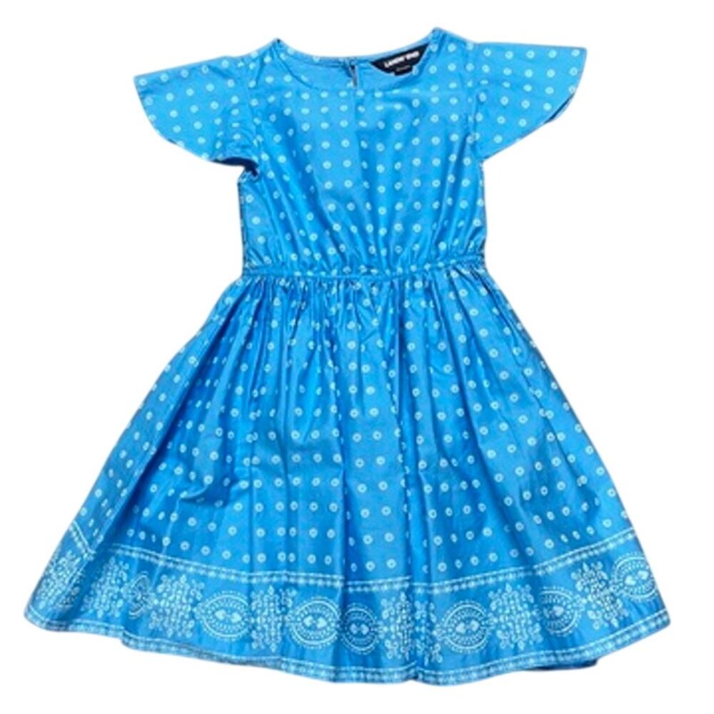 Lands End Blue Bandana Dress Girls Size 6